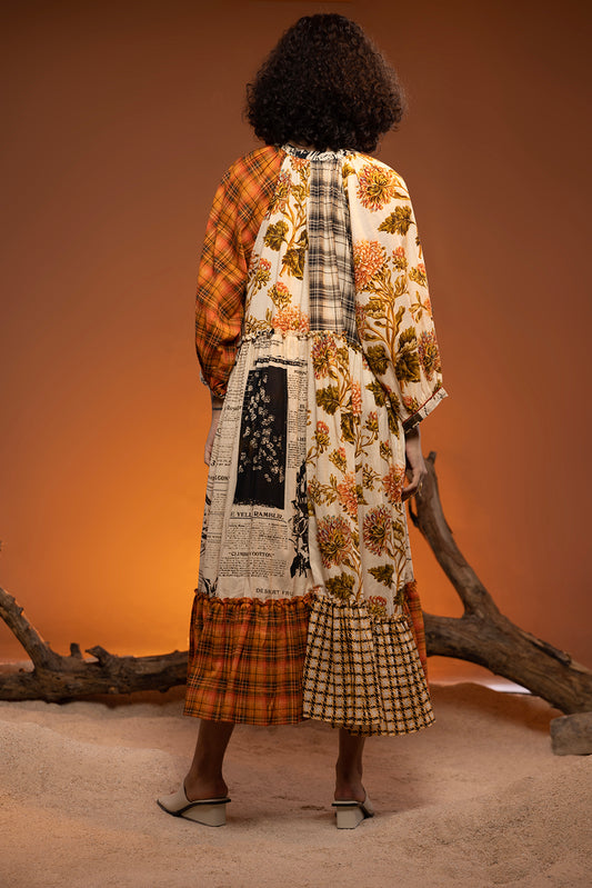 Bubinga Dress Ivory/Orange
