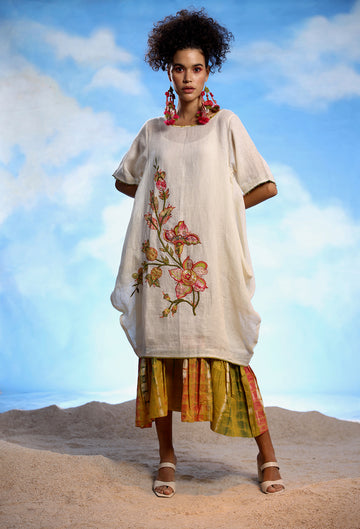 Govida Dress Ivory/Yellow