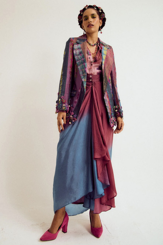 Laburnum tie dye blazer - lavender/  blue