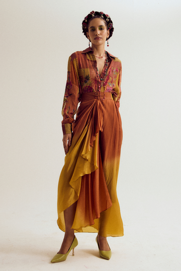 Vinca skirt- rust/orange