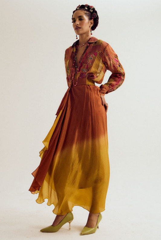 Vinca skirt- rust/orange