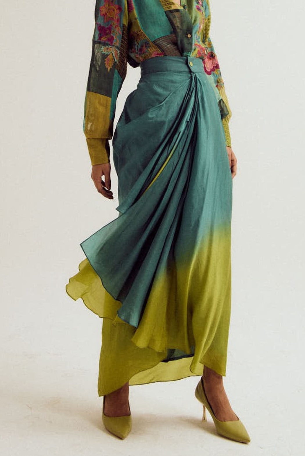 Vinca skirt- turq/green