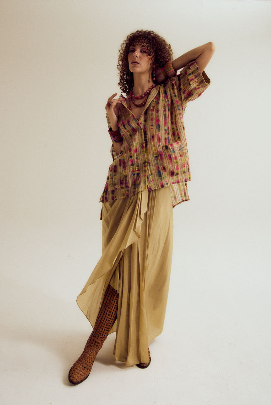 Nargis & gulmohar  set - ecru