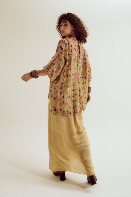 Gulmohar pleated skirt - ecru
