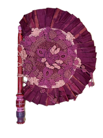 VERA CROCHET FAN - PINK