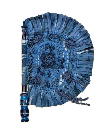 VERA CROCHET FAN - BLUE