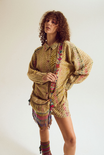 Petunia shirt with shorts set- ecru