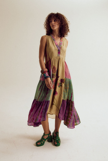 Iris uneven dress- ecru