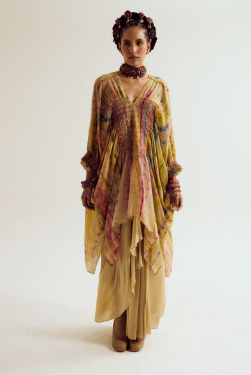 Marigold shirt & gulmohar skirt set