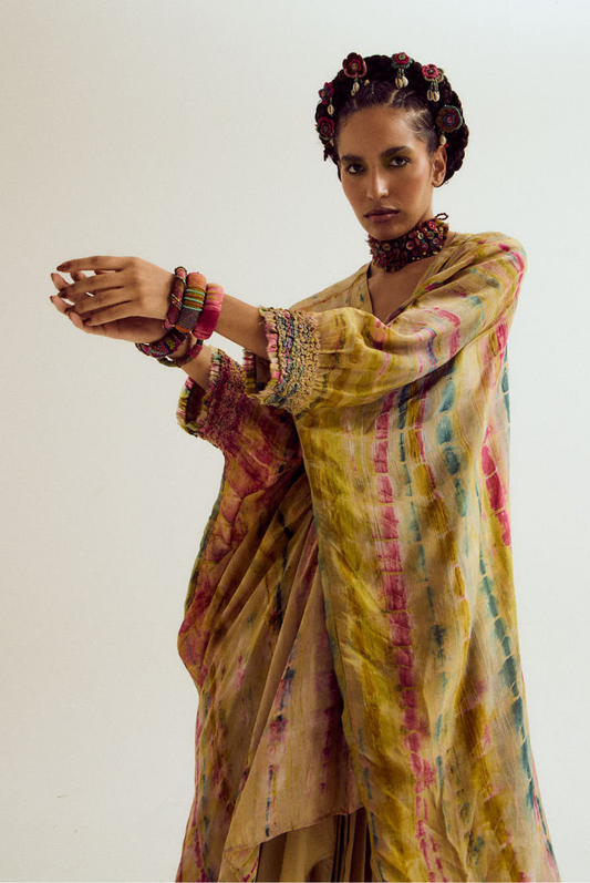 Marigold shirt & gulmohar skirt set