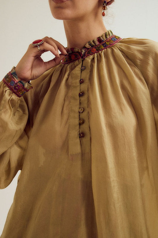 Eila emb shirt - ecru
