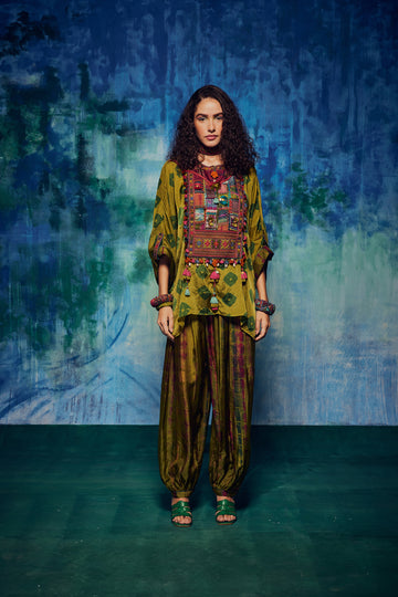 Ruhi Co-ord Set Olive