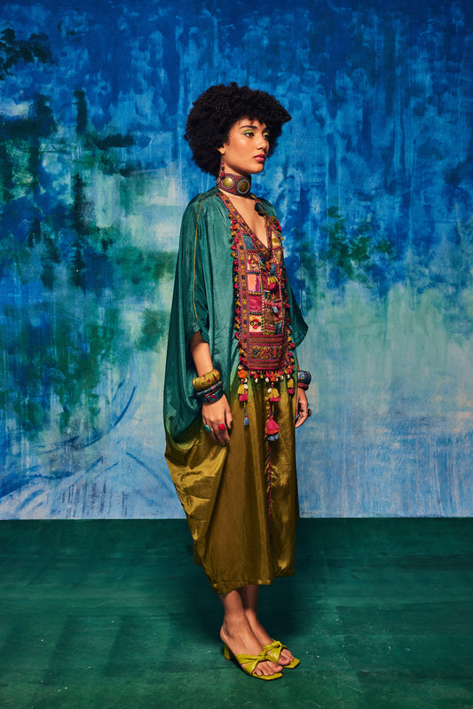 Maahi Kaftan Teal/Olive