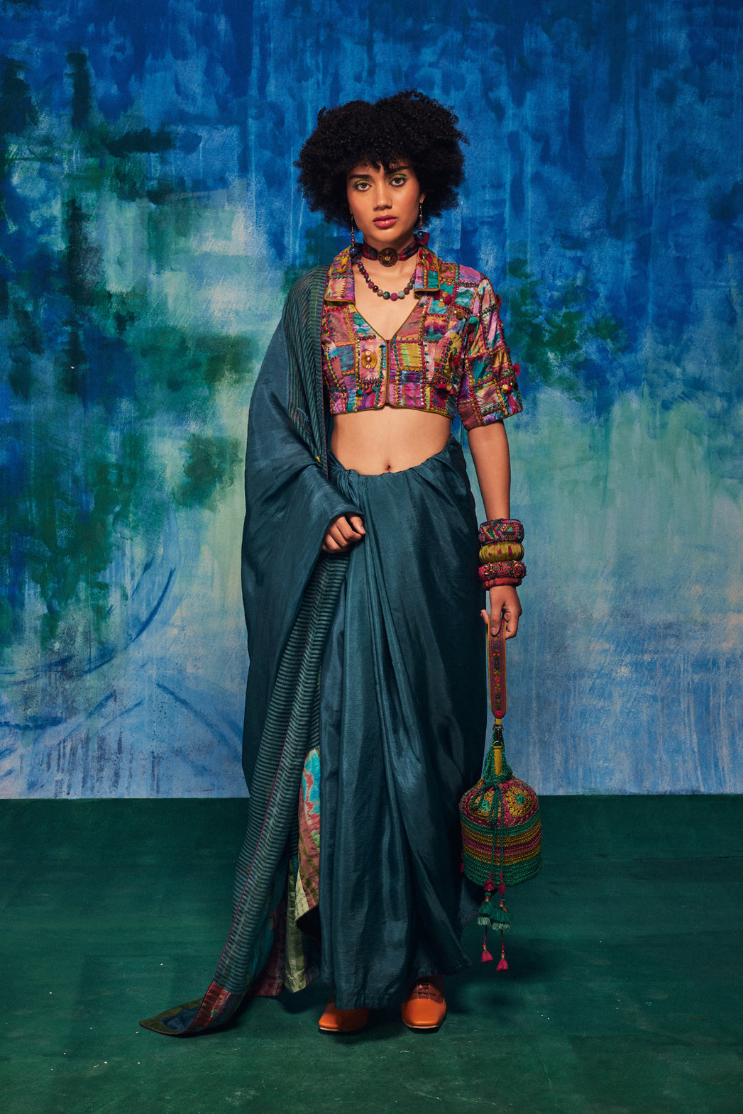 Kirti Saree Teal