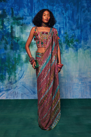 Aahana Saree Rust Brown