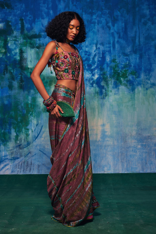 Aahana Saree Rust Brown