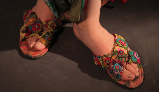 Gulaab Crochet chappal Multi