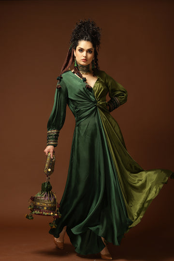 Senquini Dress Olive/Emerald