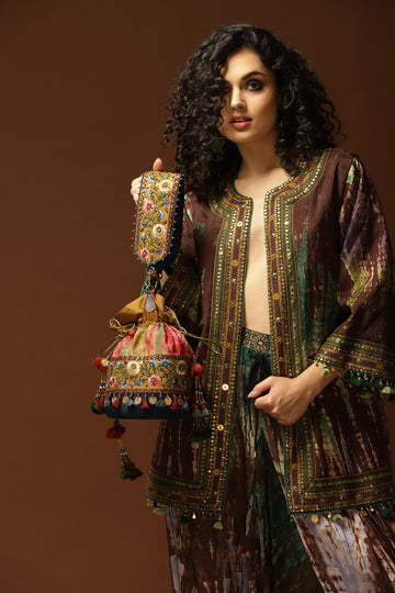 Poso Potli Bag Ochre/Multi
