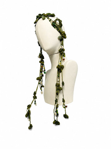 RUNE CROCHET HEADGEAR - GREEN