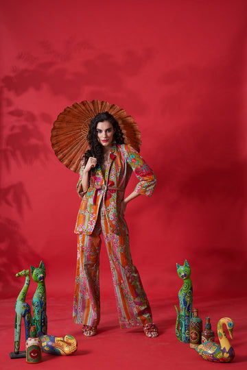 Cocktail Floral Printed Pant Multi