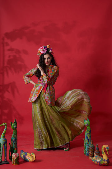 Amoraq Tie Dye Skirt Green/Multi