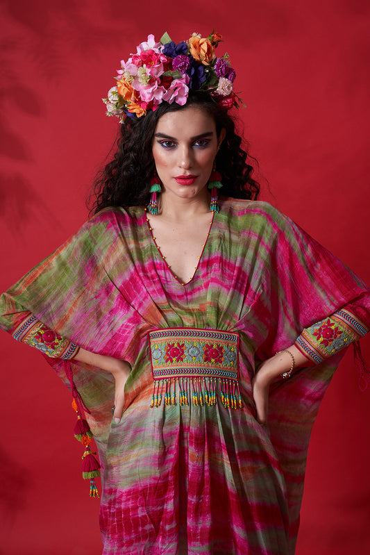 Cleopi Kaftan Sage/Multi