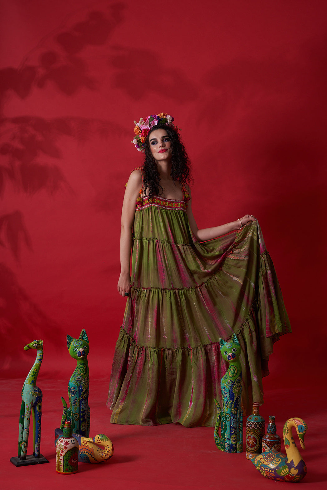 Slushy Tie-Dye Dress Green