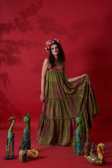 Slushy Tie-Dye Dress Green