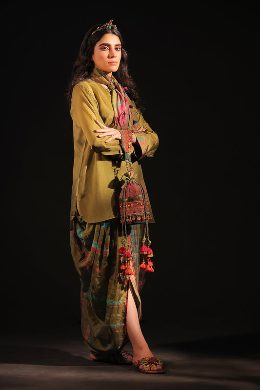 Nura Tunic Set Olive/Rust