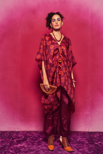 Shibori Coco Set Kaftan Set fuchsia